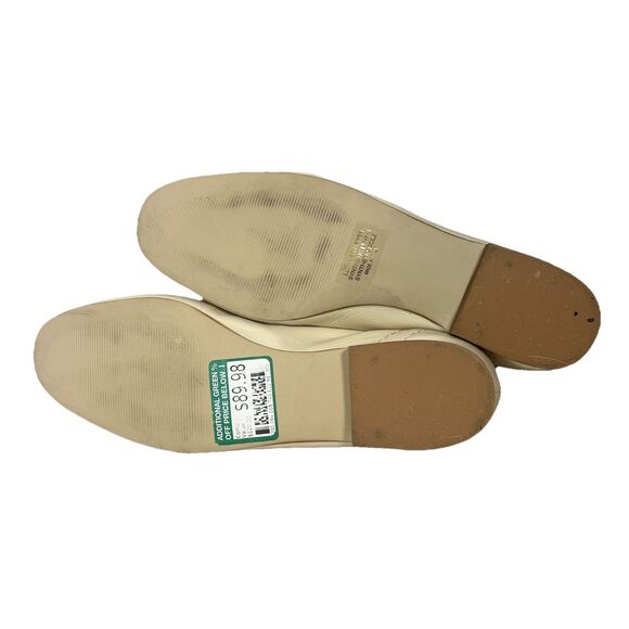 Coach And Four Dana Loafers Cream Leather Upper Slip-On Style Size 8 Italian - Picture 8 of 10